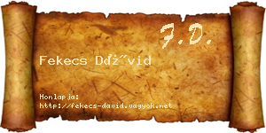Fekecs Dávid névjegykártya