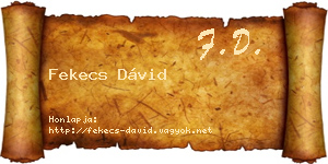 Fekecs Dávid névjegykártya