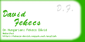 david fekecs business card